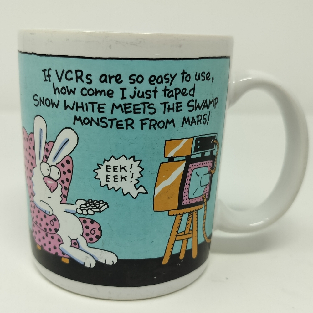 SNOW WHITE MEETS SWAMP MONSTER FROM MARS coffee mug Hallmark 1980s VCR humor
